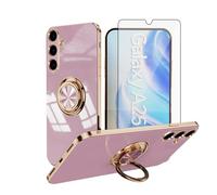 Asuwish Custodia per telefono per Samsung Galaxy A25 5G/A24 4G/M34 /F34 e supporto ad anello Cavalletto con pellicola protettiva in vetro temperato Cover sottile TPU Cell Accessories Protettiva A 25
