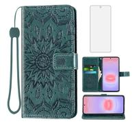 Asuwish Custodia per telefono per Samsung Galaxy A27 5G Portafoglio con pellicola protettiva girasole in pelle sottile flip cover porta carte stand accessori cellulari A 27 27A A275G LTE SM-A276U