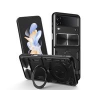 Asuwish Custodia per telefono per Samsung Galaxy Z Flip 4 5G 2022 Cover magnetica con supporto ad anello Cavalletto Duro Robusto Antiurto Protettivo Accessori Cellulari ZFlip4 Z4 Flip4 ZFlip 4Z Donne