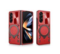 Asuwish Custodia per telefono per Samsung Galaxy Z Fold 7 Slide Camera Cover magnetica con supporto ad anello Cavalletto Duro Robusto Antiurto Protettivo Accessori Cellulari ZFold Z7 G Fold7 7Z Donne