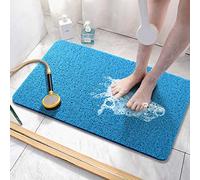Asvin, Tappetino per vasca da bagno e doccia dalla texture morbida, 61 x 40,6 cm, senza ftalati, antiscivolo, comodo, drenante, in luffa di PVC, per zone umide, asciugatura rapida