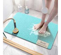 Asvin, Tappetino per vasca da bagno e doccia dalla texture morbida, 61 x 81,3 cm, senza ftalati, antiscivolo, comodo, drenante, in luffa di PVC, per zone umide, asciugatura rapida