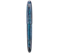 Asvine C80, Penna stilografica con pennino medio n. 8, di grandi dimensioni, con penna convertibile, set di raccolta (blu chiaro glitter)