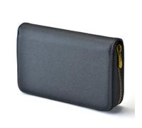 Asvine Custodia per penna stilografica, in vera pelle, con 10 scomparti divisi, colore nero, porta penne roller, organizer con cerniera