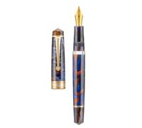 Asvine Penna stilografica P20 a pistone, pennino da 1,1 mm, per calligrafia, disegno artistico, viola, marmo, acrilico, con custodia