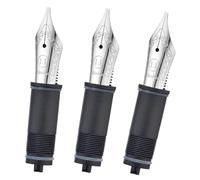 Asvine Set di 3 punte di ricambio per penna stilografica numero 6 1,1 mm arrotondate in argento - Compatibile con V169, P20, P30 e V126