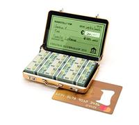ASVP Shop Valigetta porta soldi per compleanno o come confezione per buoni - Mini valigetta in alluminio con chiusura a scatto come regalo di nozze e biglietto di auguri - Ideale come regalo (Oro)