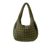 ASWACA Borsa a tracolla trapuntata Puffer per le donne Borsa a tracolla imbottita Borsa hobo Puffy Borsa alla moda 2025, Verde militare, Large