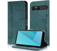 AsWant Cover per Sony Xperia 10 VII - Premium PU Magnetica Libro Portafoglio Flip Case Funzione Stand Case (Verde)