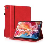 AsWant Custodia per Samsung Galaxy Tab A9+ / A9 Plus 11 Pollici 2023 SM-X210/ X215/ X216, Ultra Sottile con Portapenna Galaxy Tab A9+ Case Auto Sonno/Veglia, Rosso