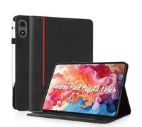 AsWant Custodia per Xiaomi Redmi Pad Pro 12.1 Pollici 2024/Xiaomi Poco Pad, Ultra Sottile con Funzione Stand Slim PU Protettiva Redmi Pad Pro 12.1 Case, Nero