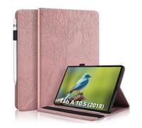 Aswant Galaxy Tab A 10,5 pollici 2018 Custodia in Rilievo Albero Pelle PU Custodia a Portafoglio Porta Penne Custodia per tablet Custodia per Samsung Galaxy Tab A 10,5" 2018 SM-T590/SM-T595 Oro Rosa