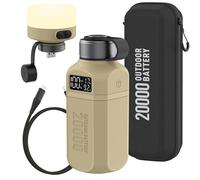 aswayke Power Bank da 20.000 mAh con ricarica rapida USB-C PD, impermeabile IP68 antiurto, include lanterna da campeggio luminosa da 420 lm, caricabatterie tattico da esterno per escursionismo