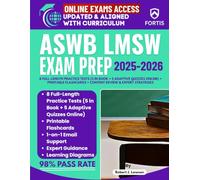 ASWB LMSW Exam Prep 2025-2026: 8 Full-Length Practice Tests (5 in Book + 5 Adaptive Quizzes Online) + Printable Flashcards + Content Review & Expert Strategies