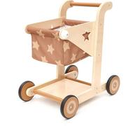 Asweets 2 in 1 Baby Push Walker Girello in Legno per Bambini, Passeggino per Bambole a Spinta e a Traino, Carrello Della Spesa per Bambini e Bambine, Primi Passi Giocattolo (Marrone)