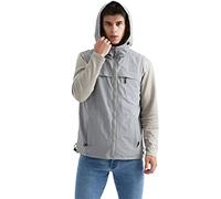 ASXZ Gilet di Protezione EMF, Abbigliamento da Lavoro con Cerniera a Doppio Strato in Fibra d'Argento, schermatura EMF RF - Torri cellulari - Contatori Intelligenti - WiFi,Grigio,3XL