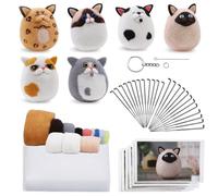 Asyduey 1 Set Kit per Infeltrimento Ad Ago Kit per Infeltrimento in Lana Kit Artigianale Forniture per Infeltrimento Ad + per Infeltrimento, Cuscinetto per Infeltrimento, Strumento di Istruz