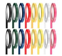 Asyduey 16 Rotoli di Nastro per Mascheratura per Autoclave per L'Identificazione Degli Strumenti, Nastro per Autoclave A Colori da 216 Piedi/LX 0,4 Pollici/Larghezza