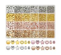 Asyduey 2160 Pezzi Set di Perline Distanziatrici Perline Assortite per Braccialetti Perline Rotonde Perline A per Gioielli da Bracciale