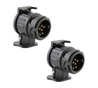 Asyduey 2Pack da 13 A 7 Pin Adattatori per Impianti di Rimorchio, Connettori di Rimorchio per Barra da Rimorchio Impermeabile 12V, Garantisce Adattamenti Sicuri per Le Socket