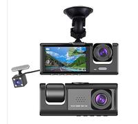 Asyduey 3 Camera Dash Cam 1080P Schermo da 2 Pollici Dashcam Nero Driver Recorder per Taxi Car DVR Telecamera Posteriore Universale