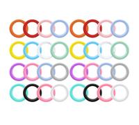 Asyduey 32 O-Ring in Silicone con Perline, Rotondo in Silicone da 65 mm con 2 Fori per, Collane, Braccialetti, Creazione di Gioielli