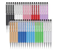 Asyduey 40Pcs Penna un Sfera di Bulk Shiny 2 nel 1 Slim Crystal Diamond Screen Stilo Penna un Sfera con Inchiostro Gel Nero con Glitter