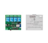 Asyduey 4CH Tuya WiFi Smart Switch WiFi Switch 7-32V 5V 2.4G WiFi Modulo Domotico per IFTT Alexa Home