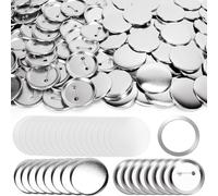 Asyduey 80 Set 58 Mm/2,25 Pollici Parti di Bottoni in Metallo Pezzi di Ricambio Accessori Forniture per Creatore di Spille Rotonde per Macchine per Bottoni, Spille per Bottoni Vuote per Badge Sfusi