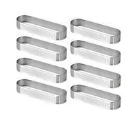 Asyduey 8Pcs Ovale Tartlet Stampi Francese Dessert Mousse Frutta Torta Crostata Stampo Torta Quiche, Acciaio Inossidabile Mousse Crostata