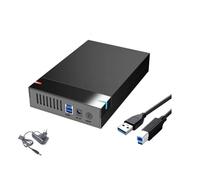 Asyduey Alloggiamento per Disco Rigido Esterno da 3,5 Pollici A USB 3.0, per Disco Rigido Esterno Ad Alta velocità per Il Trasferimento di Dati, Adatta per PC e Laptop con Spina EU