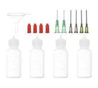 Asyduey Bottiglie con Applicatore di Precisione da 1 Oz, 4 Bottiglie da Spremere con Punta 'Ago da 30 Ml Bottiglie Piccole da Spremere Mini Bottiglia con Ago
