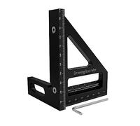 Asyduey Goniometro Quadrato per la Lavorazione del Legno Mitra Triangolo Righello Strumento di Misurazione del Layout Ad Alta Precisione per Ingegnere Carpentiere Nero