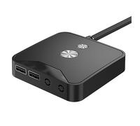 Asyduey Interruttore di Alimentazione da Tavolo per Computer Alimentatore Host PC Esterno Interruttore A Pulsante On/Off, Doppie Porte USB Facile da Usare