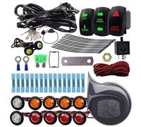 Asyduey Kit Indicatori di Direzione ATV UTV Indicatori di Direzione Universali con Interruttore di Direzione A Colonna Kit Lampeggiatore LED Clacson 60D