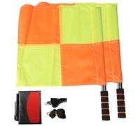 Asyduey Kit per Arbitro di Calcio Taccuino Portafogli con Bandiere da Calcio Un Scacchi con Cartellino Giallo Rosso e Fischietto