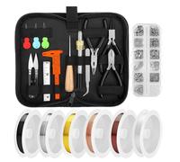 Asyduey Kit per la Creazione di Gioielli con Attrezzi, Fili per la Creazione di Perline, Ciondoli, Pinze e Accessori per la Riparazione e la Realizzazione di Orecchini e Anelli.