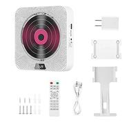 Asyduey Lettore CD Portatile Altoparlante Bluetooth CD Display Digitale Altoparlante Stereo Music Player Montabile A Parete Facile da Usare per Studenti Spina UE