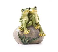 Asyduey Lover Frog Decor Garden Frogs Coppia Statue Statuetta di Animali nel Resina Romantica da Rana Accessori per Prato All'Aperto
