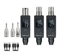 Asyduey Microfono Wireless Trasmettitore da 2 Pezzi Ricevitore UHF Collegato al Wireless con Microfono XLR Adatto per Microfono Dinamico da 48 V