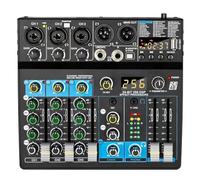 Asyduey Mixer multifunzione piccolo a 6 canali per spettacoli sul palco, karaoke live broadcast, con mixer USB Bluetooth