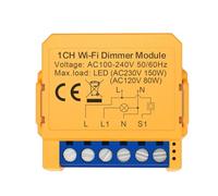 Asyduey Modulo Interruttore Dimmer Intelligente WiFi Tuya 1CH Controllo Luci LED Interruttore Dimmerabile Regolazione Continua+Controllo Vocale