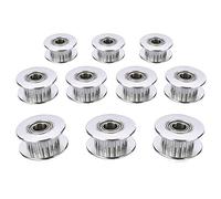 Asyduey Puleggia Dentata con Cuscinetto 20T (20 Denti) Alesaggio 5Mm 20 Denti Adatto per Stampante 3D Reprap Cinghia 6Mm (10 Pezzi)