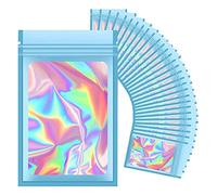 Asyduey Sacchetti Olografici Richiudibili da 100 Pezzi, Sacchetto nel Mylar un Prova di Odore con Finestra Trasparente per la Conservazione Degli Alimenti D'Affari