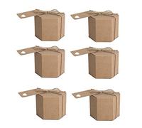 Asyduey Scatola di Caramelle di Carta da 50 Pezzi, Confezione Regalo di Scatola di Caramelle di Cartone Esagonale, con Spago e Etichetta, Forniture per Feste di Matrimonio