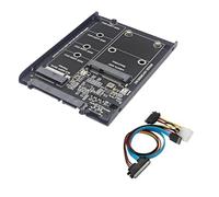 Asyduey SSD Case Enclosure M2 + MSATA A SATA3.0 6Gb Adattatore Riser Card Board con Socket in Metallo Supporta M.2 SSD