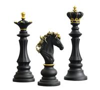 Asyduey Statuine da Ufficio 3 Pezzi Statuetta della del Cavaliere Collezione di Oggetti Modelli Scultorei di Pezzi degli Scacchi in Resina A