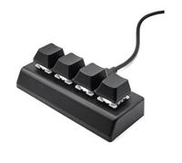 Asyduey Tastiera Meccanica Mini 4Key Copia Incolla di Scelta Rapida Tastiera Portatile per Disegno Ufficio Giochi Interruttori Programmabili Tastiera Meccanica da Gioco A
