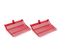 Asyduey Testa Sostitutiva per per Letame, Testa per Forcone, Rastrello per Letame Equino, per Raccogliere Letame, Rimozione Dei Rifiuti Installazione Facile, Rosso, 2 Pezzi