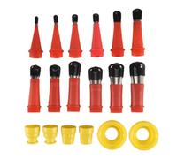 Asyduey Ugello per Calafataggio In Silicone da 18 Pezzi In Acciaio Inossidabile Applicatore per Punta di Finitura con Base Accessoria e Coperchio Protettivo